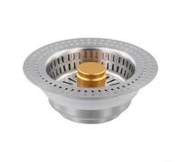 Colador de fregadero de cocina de acero inoxidable con tapón de núcleo, filtro de drenaje eficiente para desechos de alimentos, resistente a la corrosión, 11 x 11 x 4,1 cm (1)