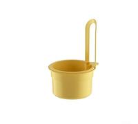 Colador de fregadero de pared con botón a presión, cesta de silicona extraíble, filtro de alimentos, cesta de lavado de frutas, organizador práctico de fregadero de cocina, ahorro de espacio (amarillo