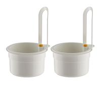Colador de Fregadero para Restos de Comida, 2pcs Cesta de Drenaje, Cocina Fregadero, Cesto para Lavar Frutas y Verduras (Blanco)
