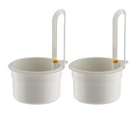 Colador de Fregadero para Restos de Comida, 2pcs Cesta de Drenaje, Colador de Fregadero de Cocina Colador Fregadero, Cesto Colador para Lavar Frutas y Verduras (Blanco)