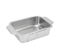 Colador de fregadero plegable, colador sobre el fregadero, cesta de drenaje de acero inoxidable expandible para lavar verduras, frutas y platos (Grande 11 cm/4,33 pulgadas)