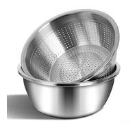 Colador de frutas y verduras de acero inoxidable con interior pulido espejo y agujeros de drenaje ajustados de 2 mm, adecuado para lentejas de arroz y productos delicados