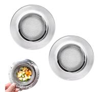 Colador de la Trampa de Pelo, Pack de 2 Coladores de Fregadero de Acero Inoxidable, Filtro para Desagüe de Cocina y Baño, Evita Atascos y Facilita la Limpieza, Colador Universal, Multiuso