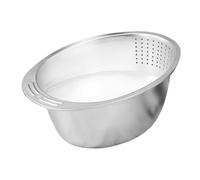 Colador de lavado de arroz, cesta de drenaje de arroz para el hogar, colador de lavado de acero inoxidable 304 para pasta, verduras, granos, frutas