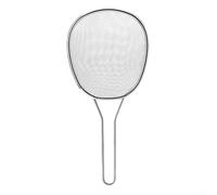 Colador de malla de acero inoxidable con mango largo, espumador fino resistente para pasta, verduras, granos, herramienta de cocina para drenar y enjuagar (grueso)