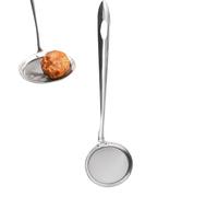 Colador de malla fina, acero inoxidable, herramienta de cocina, espumador de aceite, cuchara de filtro con diseño de agujero para colgar, espumador multiusos para tamizar harina, enjuagar arroz