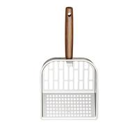 Colador de para gatos, mango de madera, colador de para gatos antiadherente, práctico para interiores y exteriores, hogar, apartamento, salón, veterinario, residencia de estudiantes, hogar