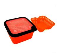 Colador de pesca y caja de cebo 2 en 1 diseñada para una preparación óptima de pellets y ventilación de cebo vivo (5.5-OS)