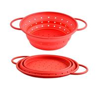 Colador de silicona - Colador de cocina plegable suave con asas | Coladores de pasta plegables | Cesta de drenaje de cocina versátil colador colador de fregadero cesta de drenaje para ensaladas, pasta