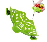 Colador de silicona con clip, colador de pasta ajustable de silicona para ollas y sartenes, accesorio práctico para escurrir frutas, pasta y espaguetis