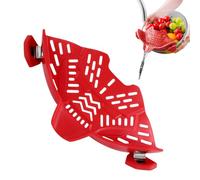 Colador de silicona con clip en silicona, colador de silicona para todas las ollas y sartenes, colador de alimentos de silicona, con clip en el colador de ollas, colador de silicona para verduras y