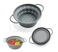 Colador de Silicona Plegable 28cm, Libre de BPA, para Cocina y Camping | Silicona, -40°C a 230°C, lavable lavavajillas, drenaje veloz, compacto, para pasta