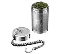 Colador de té de acero inoxidable extralargo, con cadena de malla fina | Difusor de té suelto Portahojas reutilizable Filtro de infusión multiusos para botánicos y especias, accesorio de infusión