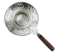 Colador de té para amantes del té y profesional con mango de madera, infusor de té de metal para hojas sueltas, tés, herramienta de preparación de tés