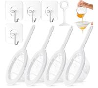 Colador de Tela de Cocina,4 Piezas 100/200/300/400 Mallas Colador de Cocina,Tamiz de Filtro de Alimentos con Asa para Filtrar Zumos Café Miel Té