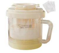 Colador de yogur, colador de queso sin BPA con 3 bolsas de malla fina y tapa a prueba de fugas, máquina para hacer leche de nueces desmontable con mango para hacer yogur griego espeso, leche de soja