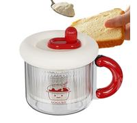 Colador de Yogur con Tapa | Colador de Cuajada con Tapa | Filtro Reutilizable de Malla Fina para Hacer Queso Crema y Leche de Soja en Cocina para Desayuno Diario Dieta y Fitness de Hombres y Mujeres
