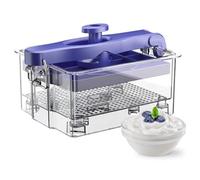 Colador de yogur con tapa, separador de suero reutilizable, fabricante de yogur, filtro reutilizable para hacer jugo grueso de leche de soja griega para hacer desayunos saludables, preparación de