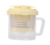 Colador de yogur con tapa y malla fina para separación de suero y filtración de presión, herramienta de cocina para yogur casero (amarillo)