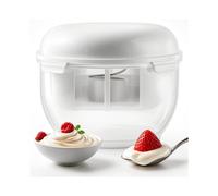 Colador de Yogur de 2.3 Cuartos con Tapa, Colador Griego de Malla Fina de Nailon con Placa de Presión de Resorte Extraíble.