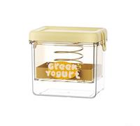 Colador de yogur diseñado para yogur griego casero con drenaje natural de suero y textura cremosa mediante filtración a presión (amarillo rectangular)