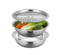 Colador en | Con Rallador Integrado, Accesorio de cocina de rápido | Cesta de cocina de metal ydable | para frutas, verduras, ensalada, pasta, arroz, lavado de alimentos, limpieza, hogar y