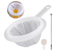 Colador fino, colador para el pelo, colador de cocina, 100 malla de plástico, pequeño colador con asa, para zumo, leche, café (100 mallas)