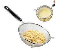 Colador fino de acero inoxidable, filtro de mango antideslizante, colador de cocina fino para escurridor, para harina, leche, grasa, , café, hornear, repostería, freír,