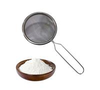 Colador fino de malla apretado con mango, tamizador de harina de 12 cm, filtro de harina y skimmer de acero inoxidable para preparación de alimentos para el hogar, restaurante, compatible con