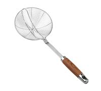 Colador Malla, Cucharón for espumadera, cuchara for pasta, mango de madera, fácil de limpiar, profesional(19.5cm)