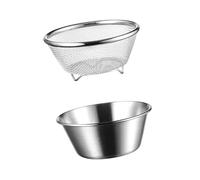 Colador multiusos de acero inoxidable con juego de cuencos para mezclar verduras, frutas, lavado de arroz, uso en la cocina, colador pequeño