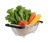 Colador para Fregadero,Con mango extensible y forma ovalada - Cesta de Fregadero | para Fruta, Verduras, Pasta, Arroz, Alimentos Enlatados, Cocina, Hogar, Autocaravana