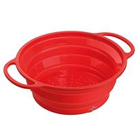 Colador plegable de 24 cm, color rojo