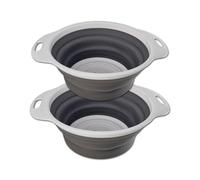 Colador Plegable de Silicona 20 cm con Asas - 2 Piezas Escurridor Pasta, Verduras, Frutas - Ideal como Utensilios de Cocina