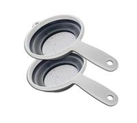Colador Plegable de Silicona 20 cm con Mango - 2 Piezas Escurridor Pasta, Verduras, Frutas - Ideal como Utensilios de Cocina