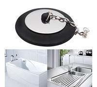 Colador y tapón para fregadero de cocina con perilla central de metal y tapón de goma, tapón de drenaje de cocina