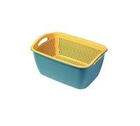 Coladores Colador Juego de colador Colador de cocina de plástico doble Coladores desmontables Juego de coladores, para limpieza de frutas y verduras Cuenco con filtro de agua en forma de U de 13 pulga