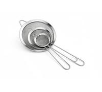 Coladores de Acero Inoxidable para Cocina - Set 3 Coladores (8, 12 y 16 cm), Escurridor de Pasta y Tamizador de Harina, Utensilios de Cocina (8+12+16cm)