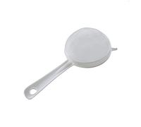 Coladores de alimentos de mano de plástico, tamiz de harina, tamiz de polvo, filtro de café de malla manual con mango largo (1 unidad)