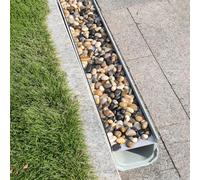 Coladores de canalón lineales Kit de Canal de Drenaje Exterior - Cubierta de Drenaje de Rejilla de Acero Inoxidable para Relleno de adoquines, Sistema de Zanja para Patio, Patio y Lados de l