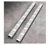 Coladores de canalón lineales Kit de Sistema de Drenaje de Canal de Acero Inoxidable - 2 Pack Cubiertas para jardín, acera y estacionamiento, 100X3.5X3Cm, Solución eficiente de gestión del a
