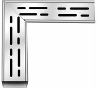 Coladores de canalón lineales Kit de Zanja de Drenaje de Piso Rectangular de Acero Inoxidable para acera Exterior y baño Interior, 25X4X4Cm, solución de Drenaje Duradera para decoración del