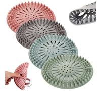 Coladores de Drenaje de Silicona, 4pcs Colador de Silicona para el Pelo, Cubierta de Desagüe para Ducha, Drenaje de Suelo Antiobstrucción, Apto para Ducha de Baño, Fregadero de Cocina