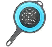 Coladores plegables de silicona para cocina, coladores plegables con asas, colador plegable que ahorra espacio para drenar pasta, verduras (azul)