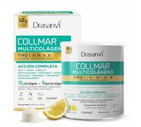 Drasanvi Collmar Multi Colageno Hidrolizado Puro en Polvo | 12 g de Colágeno Tipo I, II, III, V y X al día | Con Ovomet, Vitamina C, Biotina y Ácido Hialurónico | Suministro de 20 Días | Sabor Limón