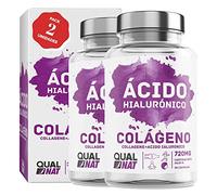 Colágeno con Ácido Hialurónico -Colageno Marino - Complemento para Articulaciones, Piel y Huesos -180 Cápsulas -Enriquecido con Elastina -Ayuda a Combatir los Signos de la Edad - QUALNAT