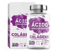Colágeno con Ácido Hialurónico -Colageno Marino con acido hialuronico-Complemento para Articulaciones, Piel y Huesos -90 Cápsulas-Enriquecido con Elastina -Ayuda a Combatir los Signos de Edad-QUALNAT