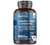 Colágeno con Magnesio 1200mg - 120 Cápsulas, Complejo con Ácido Hialurónico | Extracto de Bambú, Vitamina C, CoQ10 y Zinc - Colágeno Hidrolizado Tipo I y III del Titagen®, Sin OGM