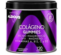 Colageno con Magnesio y Acido Hialuronico - 120 Gominolas - Con Q10 y Vitamina C, B12, D3, A - Colágeno Hidrolizado Puro para las Articulaciones Fuertes, Piel Tersa y Energía - ALDOUS Colageno