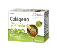 Colágeno con Té Matcha | Ácido Hialurónico, Vitamina C y Biotina | 30 Sobres | Sin Gluten | Zentrum Beauty
